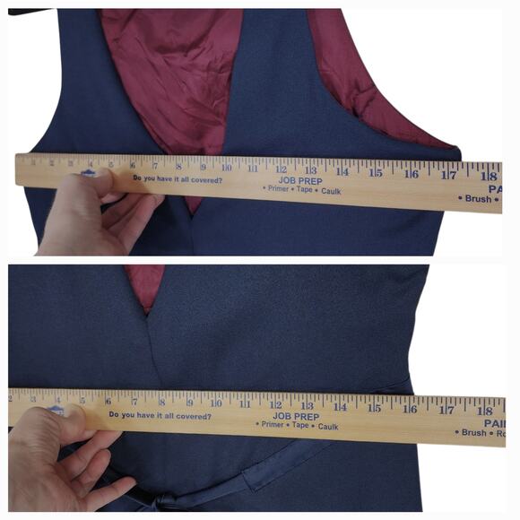 Vtg After Six Gown Womens 10 Maxi Dress Navy Blue A Line Prom Wedding Formal USA - Picture 4 of 12